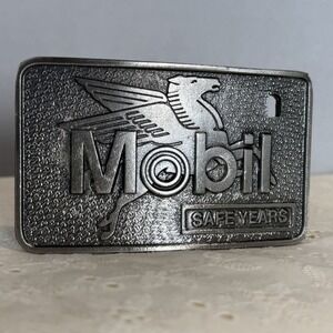 Vintage Mobil Safe Years Pegasus Belt Buckle Limited Edition Mobil Oil